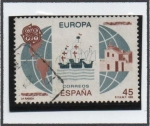 Stamps Spain -  Europa: Monasterio d' l' Rábida Naves y Mapa