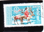 Stamps : Asia : Mongolia :  correo en reno 