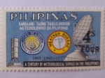 Stamps : Asia : Philippines :  Ciclo Meteorológico de Cien Años en Filipinas (1865-1965)-Emblema del Observatorio y oficina en Mani