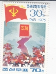 Stamps North Korea -  30 aniversario del Partido de los Trabajadores de Corea-Mapa de Corea
