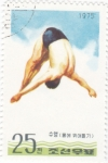 Stamps North Korea -  Salto de trampolín