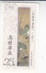 Stamps North Korea -  PINTURA- flores