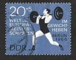 Sellos de Europa - Alemania -  B143 - Campeonatos Internacionales Europeos de Levantamiento de Pesas (DDR)