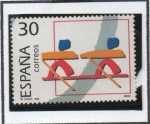 Stamps Spain -  Deportes Olímpicos d Plata: Remo