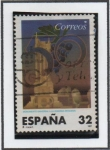 Stamps Spain -  Munumento universal d' l' Vendimia, Requena