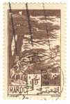 Stamps Morocco -  caballero en el bosque