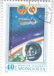 Stamps Mongolia -  Cápsula espacial y J. Gagarin