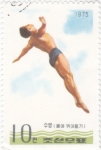 Stamps North Korea -  Salto de trampolín