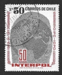 Stamps Chile -  438 - L Aniversario de la Organización Internacional de Policía Criminal (INTERPOL)