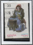 Stamps Spain -  Navidad. Castañera