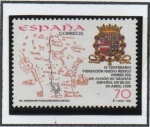 Sellos de Europa - Espaa -  400 Anv. d' l' fundación d' Nuevo México: Mapa, Escudo Real d' Felipe II