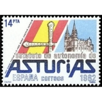 Stamps Spain -  ESPAÑA 1983 2688 Sello Nuevo Estatuto de Autonomia Asturias Yvert2310 Scott2316