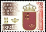 Stamps Spain -  ESPAÑA 1983 2690 Sello Nuevo Estatuto de Autonomia Murcia Yvert2311 Scott2317