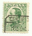 Stamps : Europe : Spain :  Alfonso XIII Tipo Vaquer de perfil-492