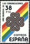 Stamps Spain -  ESPAÑA 1983 2709 Sello Nuevo Año Mundial de las Comunicaciones Logotipo c/señal charnela Yvert2321 S