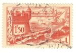 Stamps Africa - Morocco -  cañon en el puerto