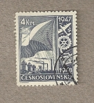 Stamps Czechoslovakia -  Bandera y símbolos reconstrucción