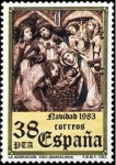 Stamps Spain -  ESPAÑA 1983 2730 Sello Nuevo Navidad La Adoracion Vich (Barcelona) Yvert2350 Scott2356