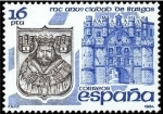 Stamps Spain -  ESPAÑA 1984 2743 Sello Nuevo MC Aniversario de la Ciudad de Burgos Arco de Sta. Maria y Escudo Yvert