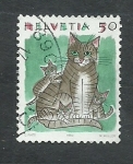 Stamps Switzerland -  Gatos domesticos