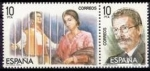 Stamps Spain -  ESPAÑA 1984 2766/7 Sellos Nuevos Maestros de la Zarzuela Escena La Reina Mora Jose Serrano Yvert2381