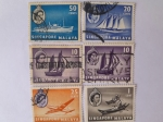 Stamps : Asia : Singapore :  King Elizabeth II - Sellos año 1955.