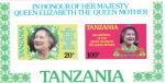 Stamps Tanzania -  85 aniversario Reina madre