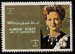 Stamps United Arab Emirates -  AJMAN -  Reina Margarita de Dinamarca