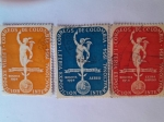 Stamps : America : Colombia :  Primera Exposición Internacional 1954-Mercury, Escultura de Giovanni da Bolonna (1529-1608)