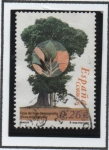 Sellos de Europa - Espaa -  Arboles. Ficus d' hojas d' Mag