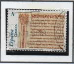 Stamps Spain -  El Románico Aragonés: Folio d' l' biblia d' Huesca