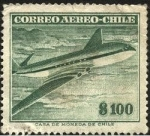 Stamps Chile -  El 'COMET' primer avión comercial a reacción de origen inglés.