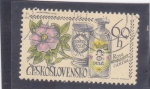 Stamps Czechoslovakia -  Rosa canina 