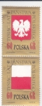 Stamps Poland -  BANDERA Y ESCUDO