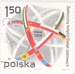 Stamps : Europe : Poland :  Instituto Conjunto de Investigación Nuclear, Dubna, URSS, 20 aniversario