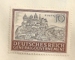 Stamps Poland -  Antiguo castillo de Cracovia y vista ciudad siglo XV