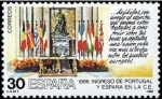 Sellos del Mundo : Europa : España :  ESPAÑA 1986 2827 Sello Nuevo Ingreso España en CEE Mesa del Salon de Columnas del Palacio Real Yvert