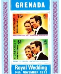 Stamps Grenada -  Boda princesa Ana y Capitán Mark Phillips