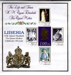 Stamps Liberia -  REINA ELIZABETH, REINA MADRE 100 AÑOS