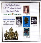 Stamps : Africa : Antigua_and_Barbuda :  REINA ELIZABETH, REINA MADRE 100 AÑOS