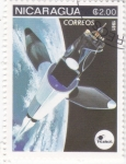 Stamps Nicaragua -  Cohete lanzando Intelsat V