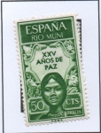 Stamps Spain -  XXV Años d' Paz, Alegoría