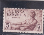 Sellos de Africa - Guinea -  GUINES ESPAÑOLA- INDÍGENA TOCANDO  TAMBOR
