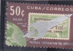 Sellos de America - Cuba -  Vosjod-1 primera tripulación del espacio 
