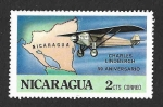 Sellos de America - Nicaragua -  1055 - L Aniversario del Vuelo Transatlántico de Lindbergh