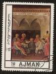 Stamps United Arab Emirates -  AJMAN - Pintura Religiosa - La última cena