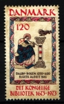 Stamps Denmark -  III cent. real biblioteca