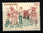 Stamps Denmark -  Frescos de iglesias s. XV