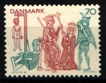 Sellos de Europa - Dinamarca -  Frescos de iglesias s. XV