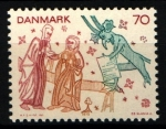 Sellos de Europa - Dinamarca -  Frescos de iglesias s. XV